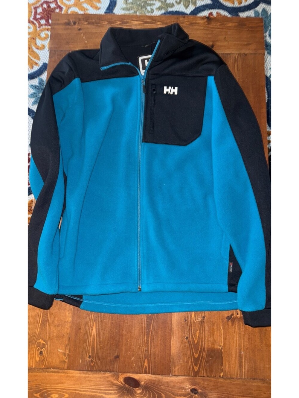 Helly Hansen Jacket Mens XL Blue Polartec Fleece Full Zip Outdoor Ski Jacket